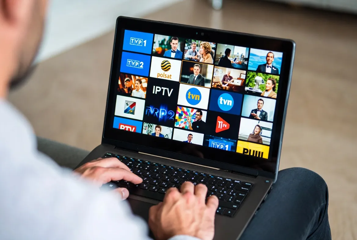 Best IPTV for Polish expats with TVP Polsat and TVN worldwide on laptop
