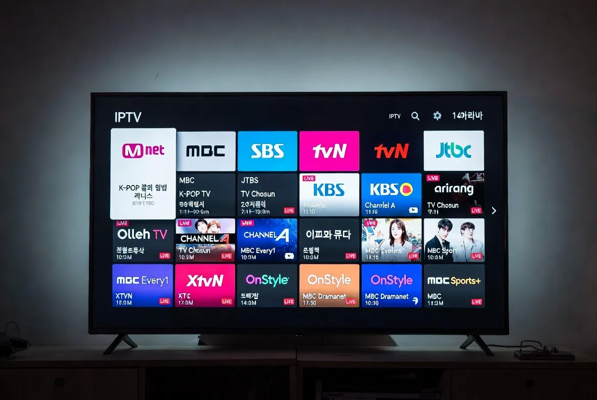 TV showing Korean Mnet, MBC, SBS and tvN K-pop and variety channels via IPTV