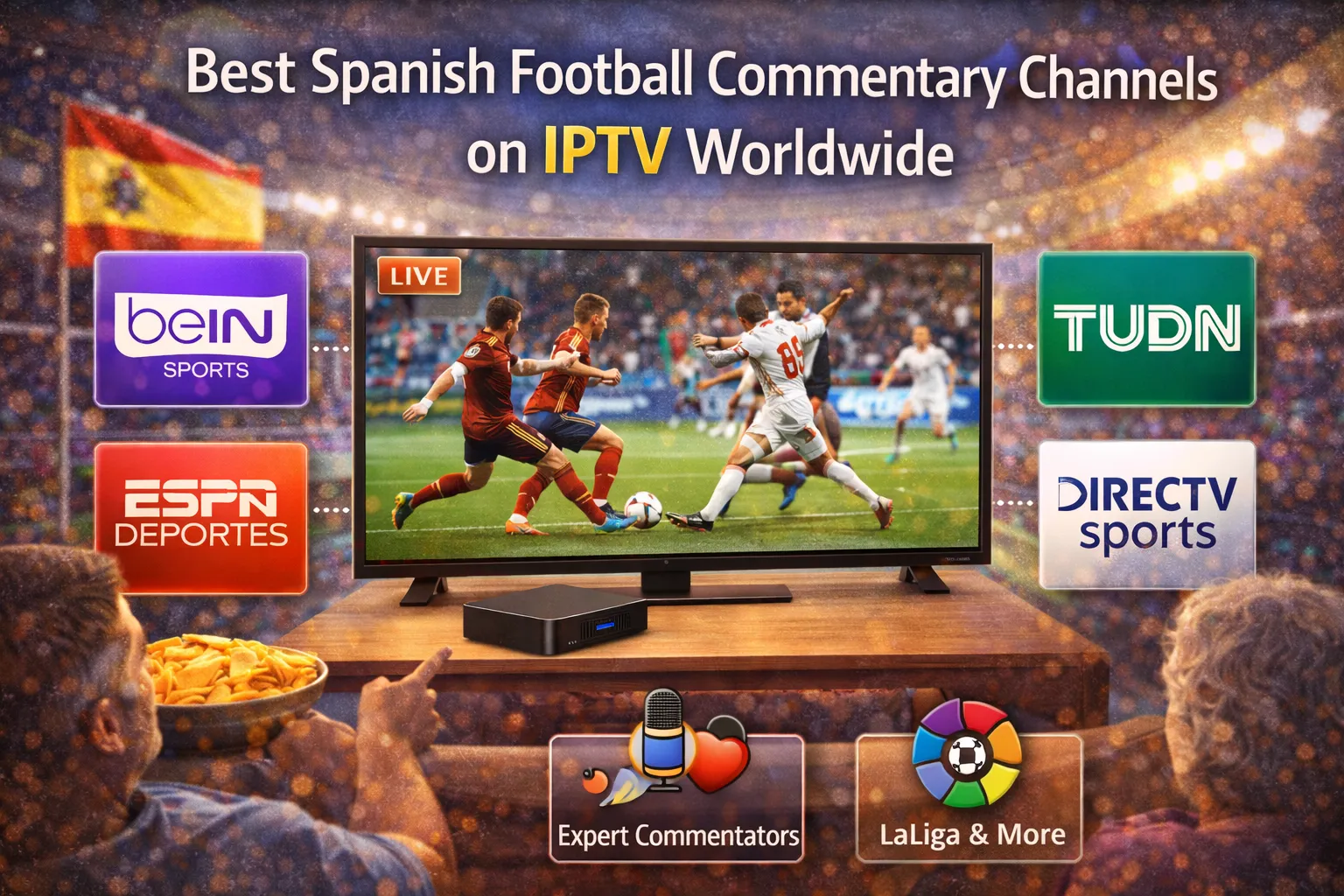 Best Spanish football commentary channels on IPTV worldwide
