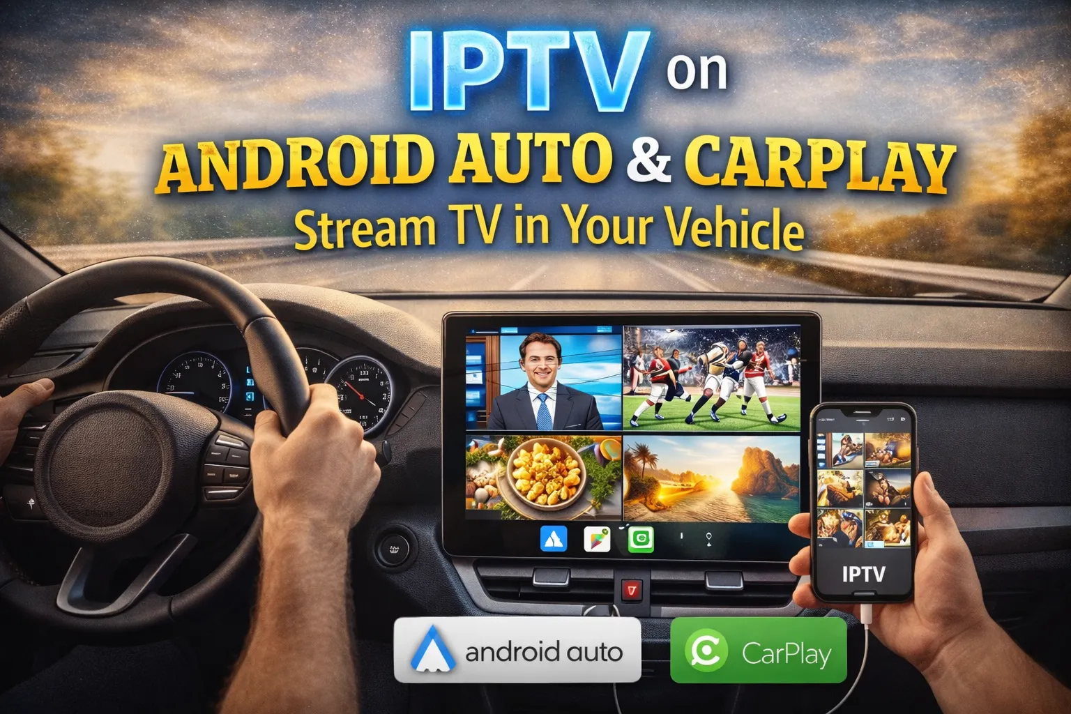 IPTV on Android Auto and CarPlay — stream TV in your vehicle