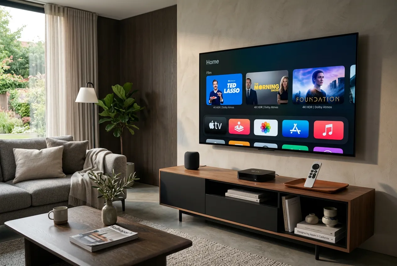 Apple TV 4K with IPTV app on premium home theatre setup