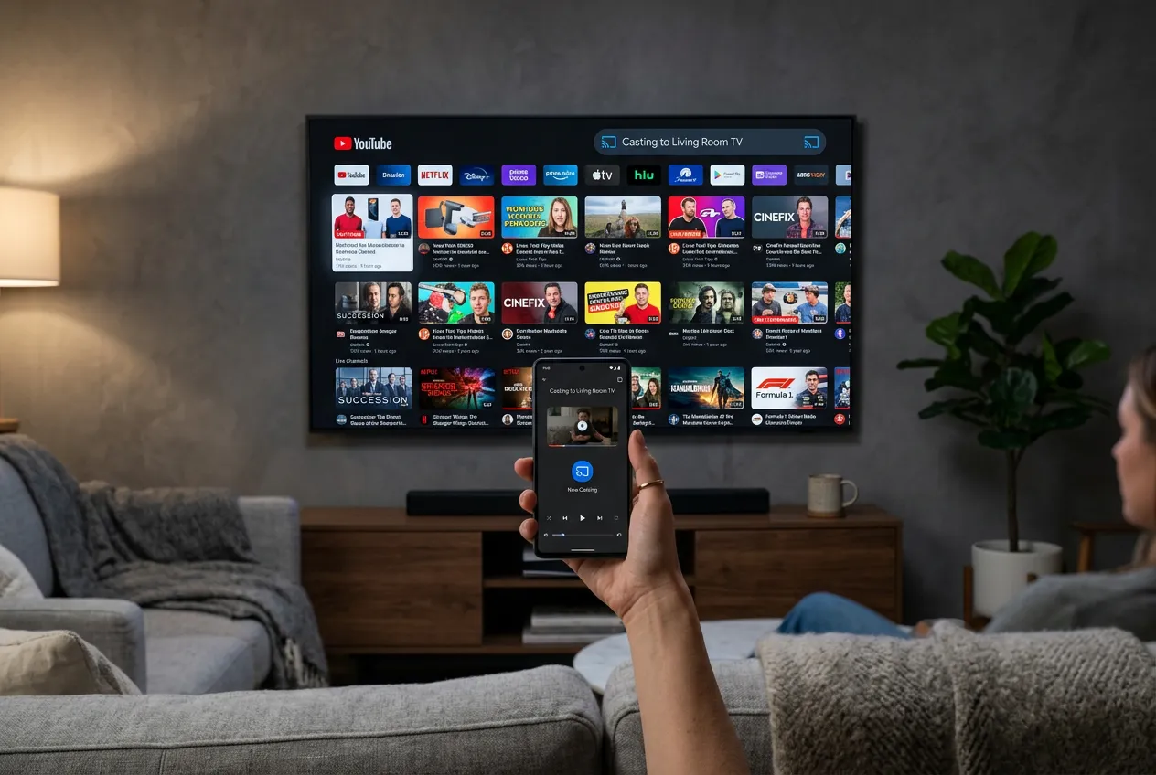 Casting IPTV channels from a phone to a Chromecast-enabled TV