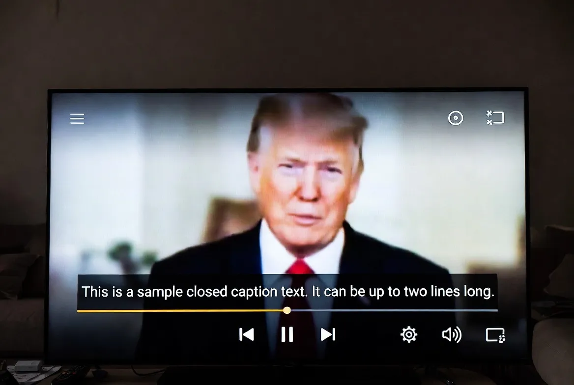 IPTV stream displaying closed captions for accessibility