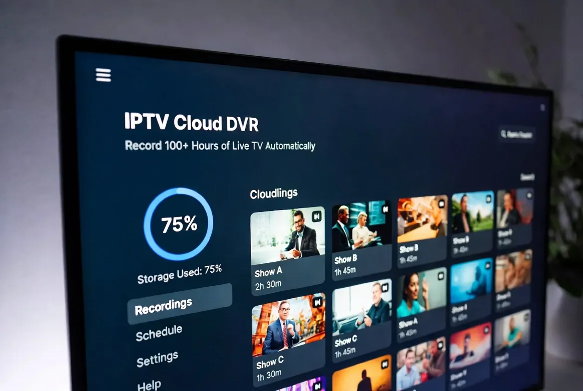 IPTV Cloud DVR interface recording live TV automatically