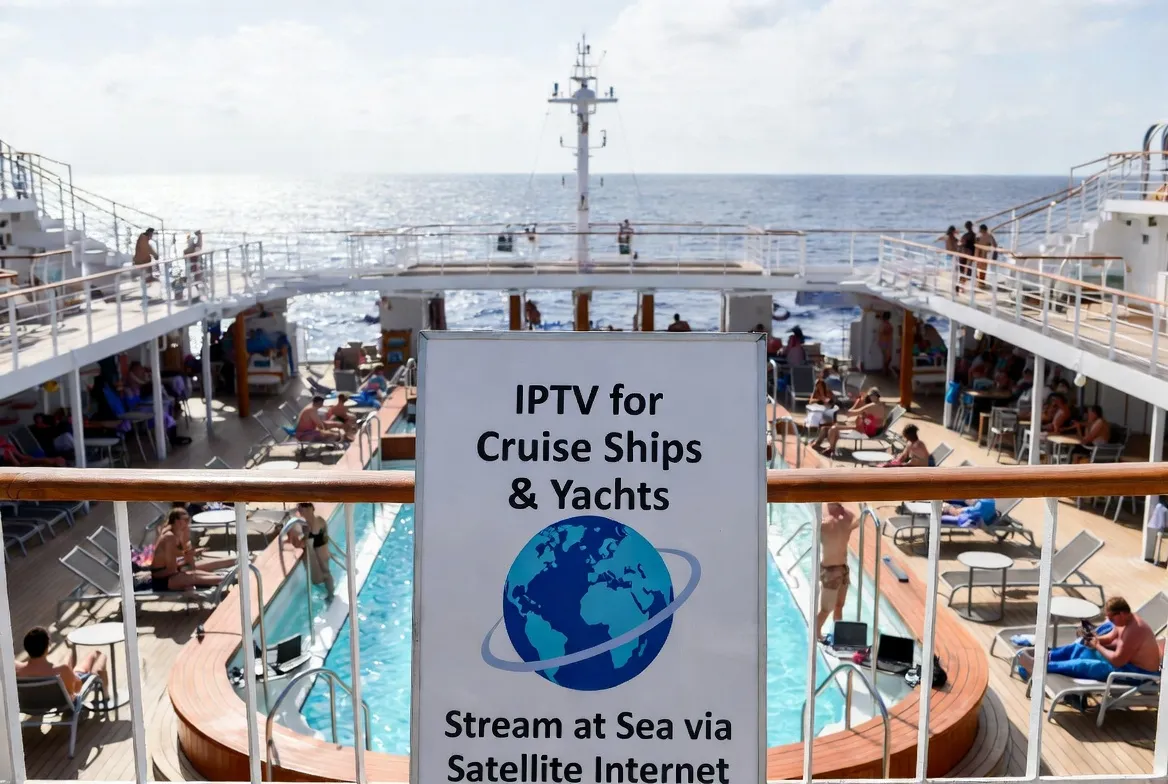 IPTV setup for cruise ships and yachts streaming at sea via satellite internet