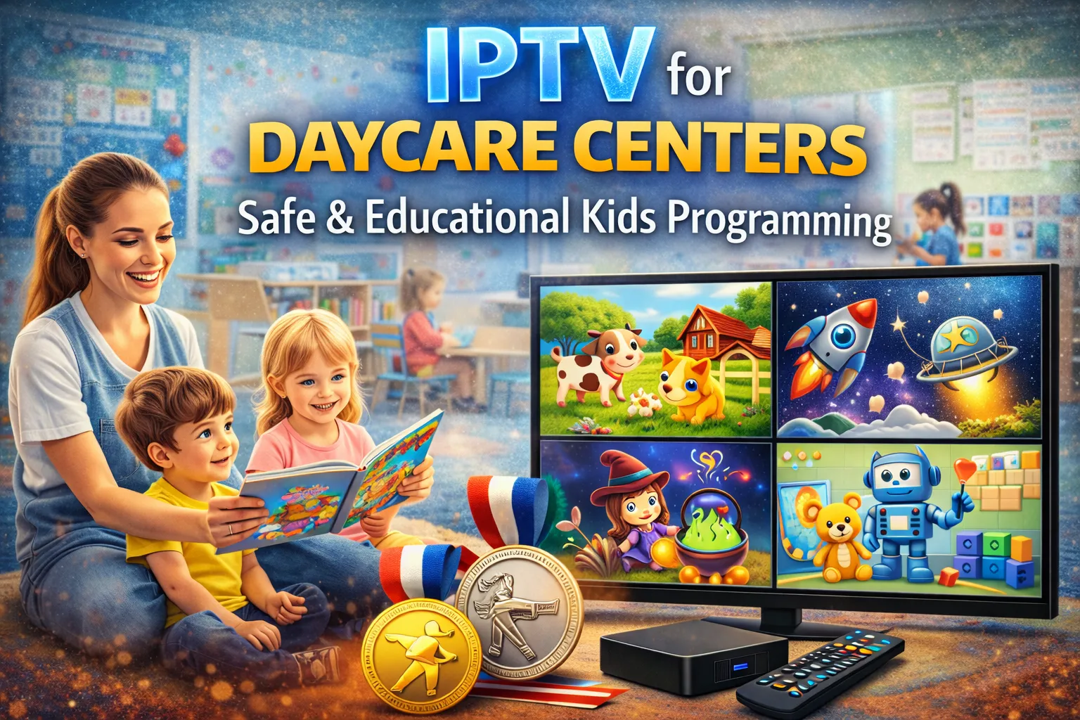 IPTV for daycare centers — safe and educational kids programming