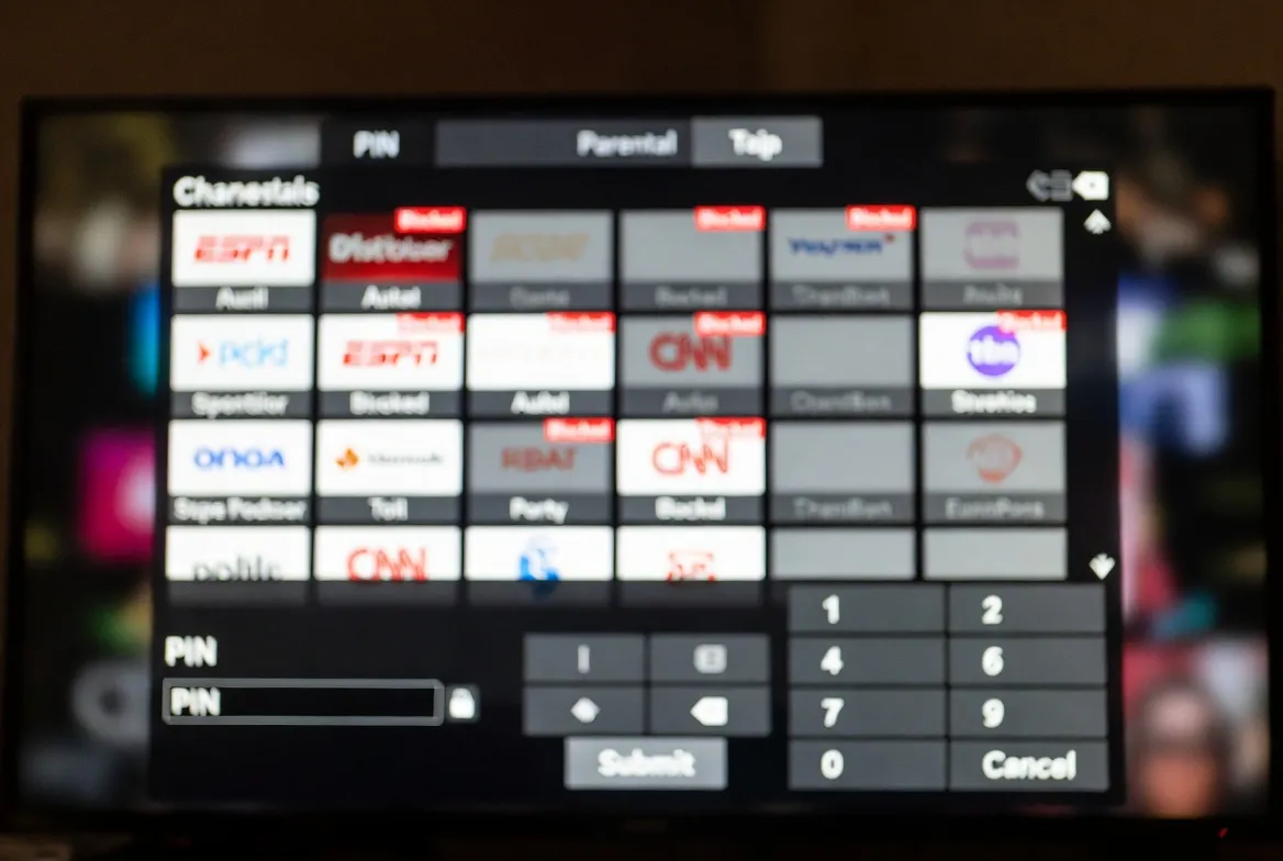 IPTV parental PIN lock — channel-level blocking for families