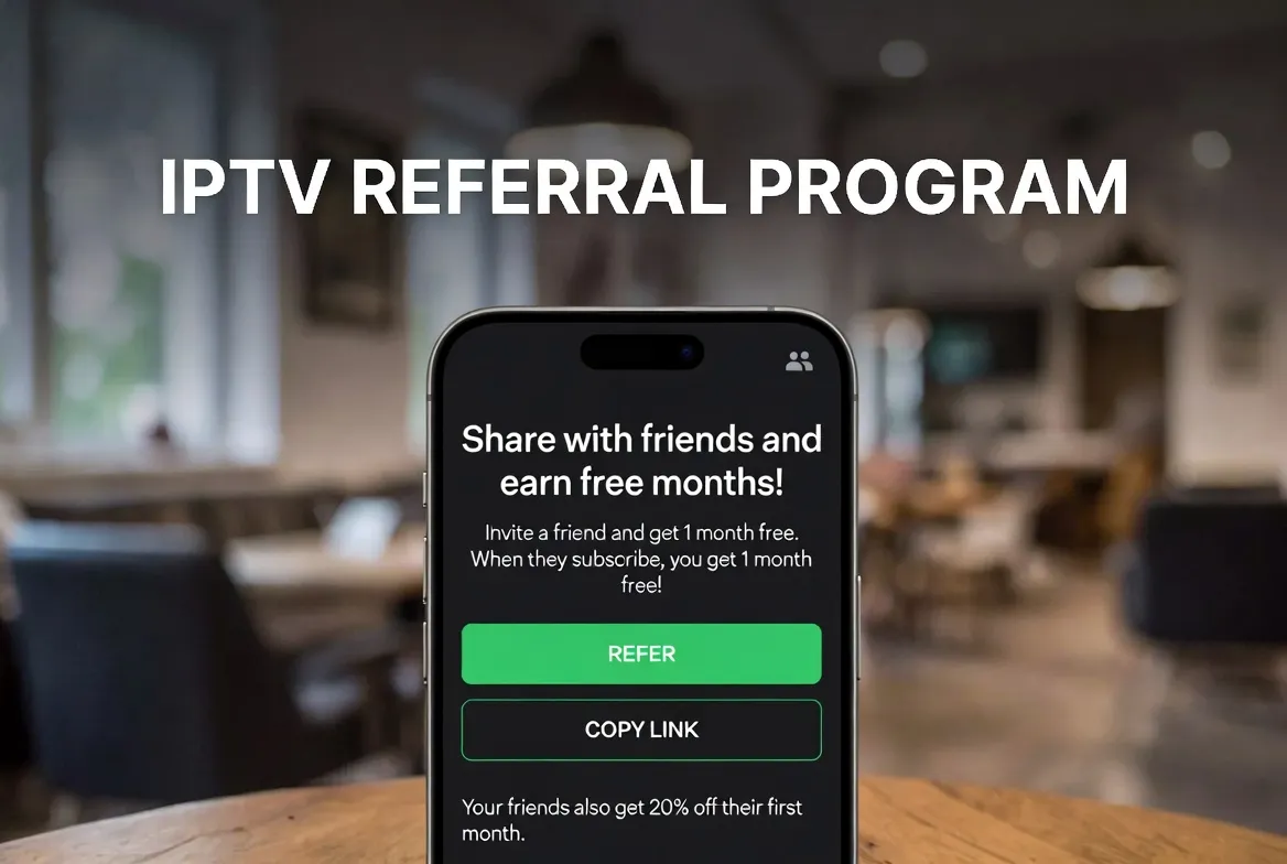 IPTV referral program — earn free months by sharing with friends