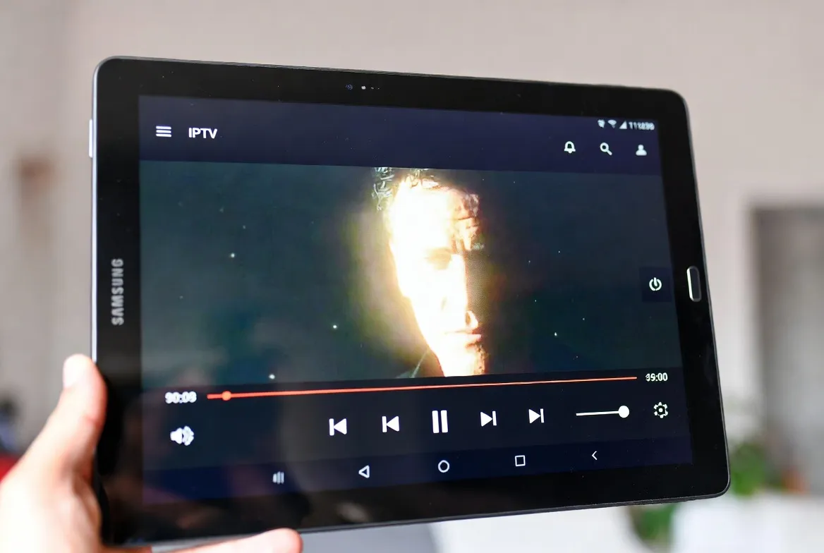 IPTV on Samsung Galaxy Tab portable big-screen streaming setup