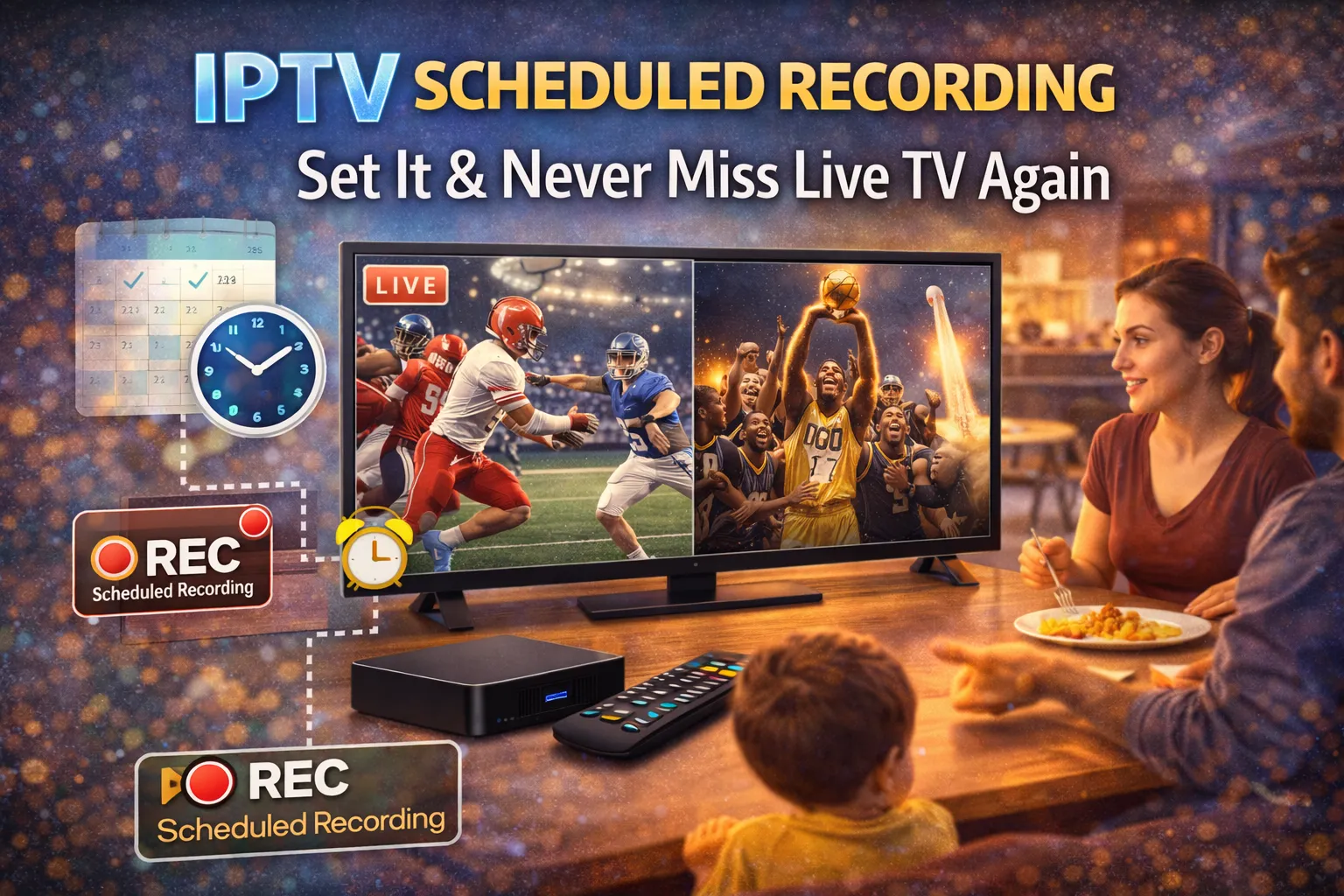 IPTV scheduled recording — set it and never miss live TV again