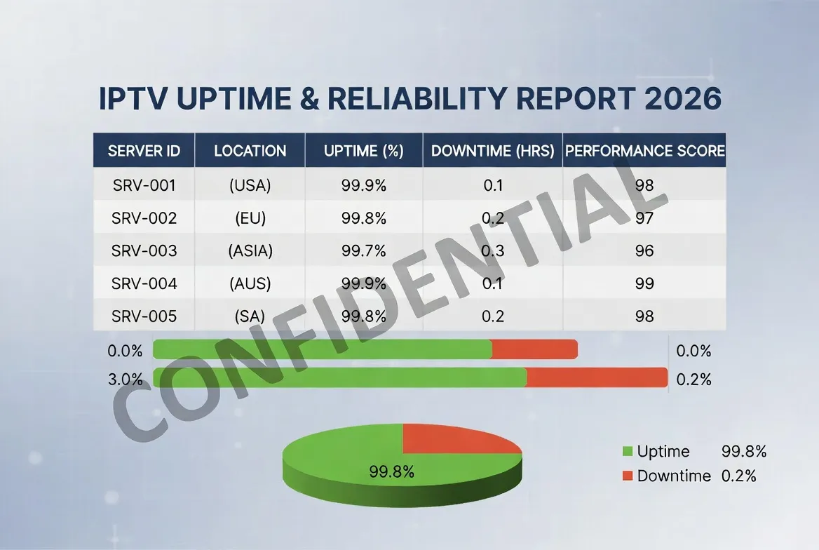 IPTV uptime and reliability report for 2026 — 99.9% server stats across global regions