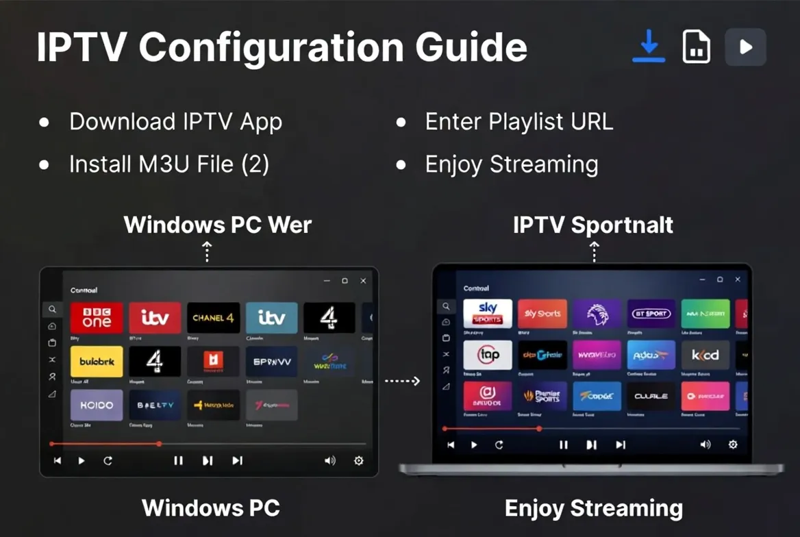 IPTV configuration on a Windows PC and laptop