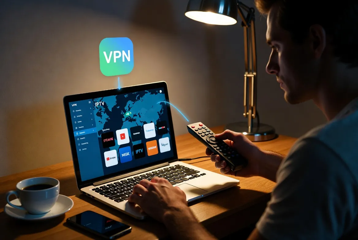 Using a VPN with IPTV on a laptop for private streaming