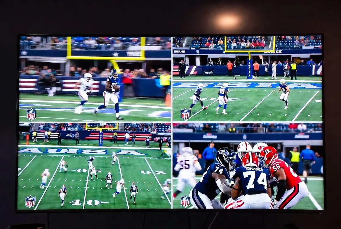 Watch 4 NFL games simultaneously with IPTV split-screen multi-view