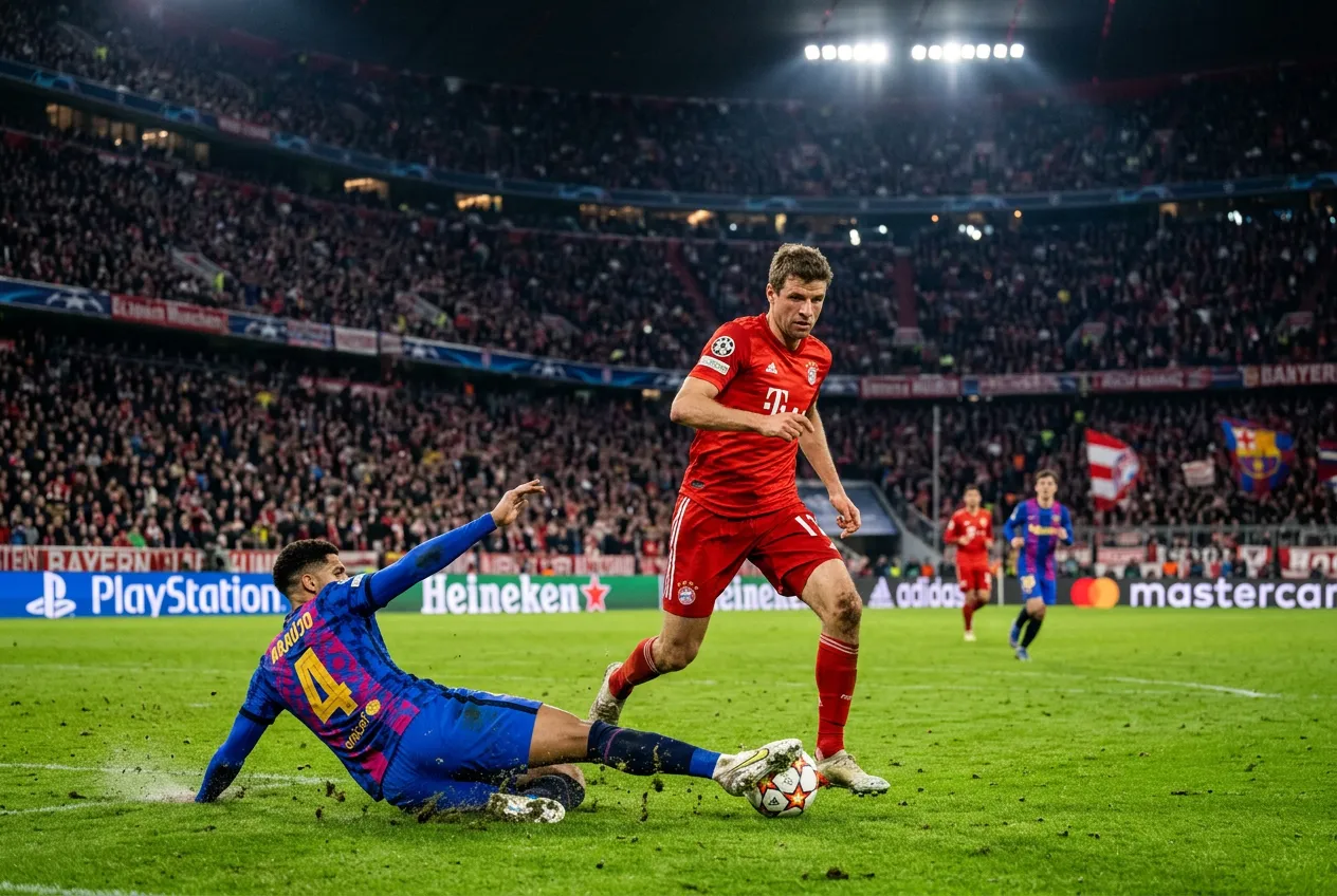 Eredivisie football match live in a packed European stadium