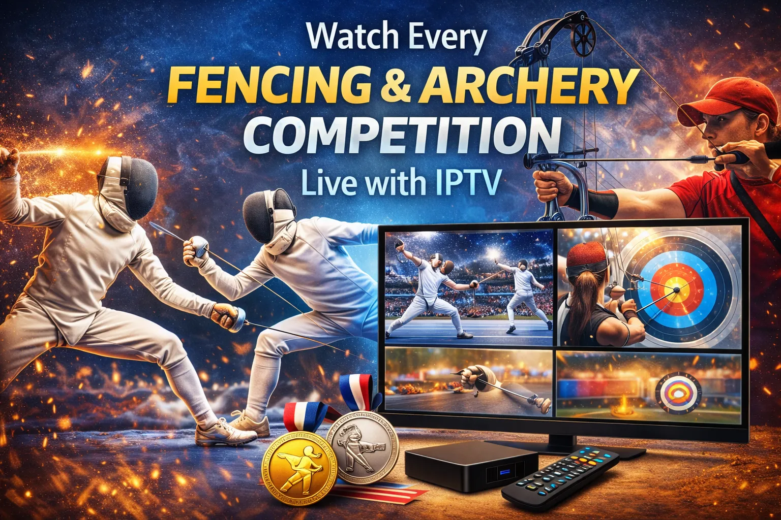 Watch every fencing and archery competition live with IPTV