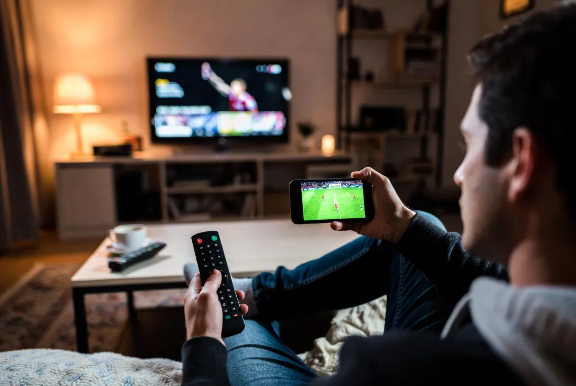 Watching La Liga Spanish football on a TV and phone via IPTV