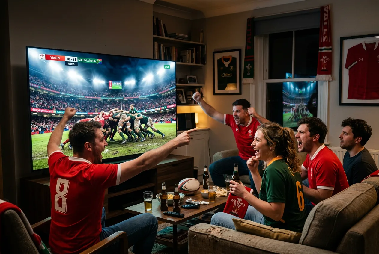 Rugby fans cheering Wales vs South Africa qualifier streamed via IPTV