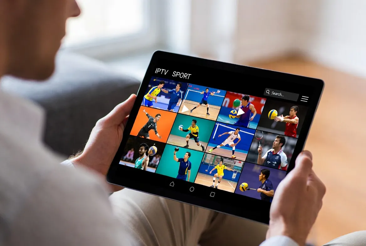 Watching volleyball and badminton tournaments on tablet via IPTV